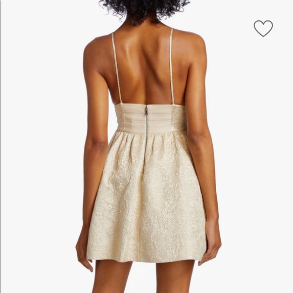 Alice + Olivia Foley Curved Waist Party Dress in Gold - Picture 7 of 11